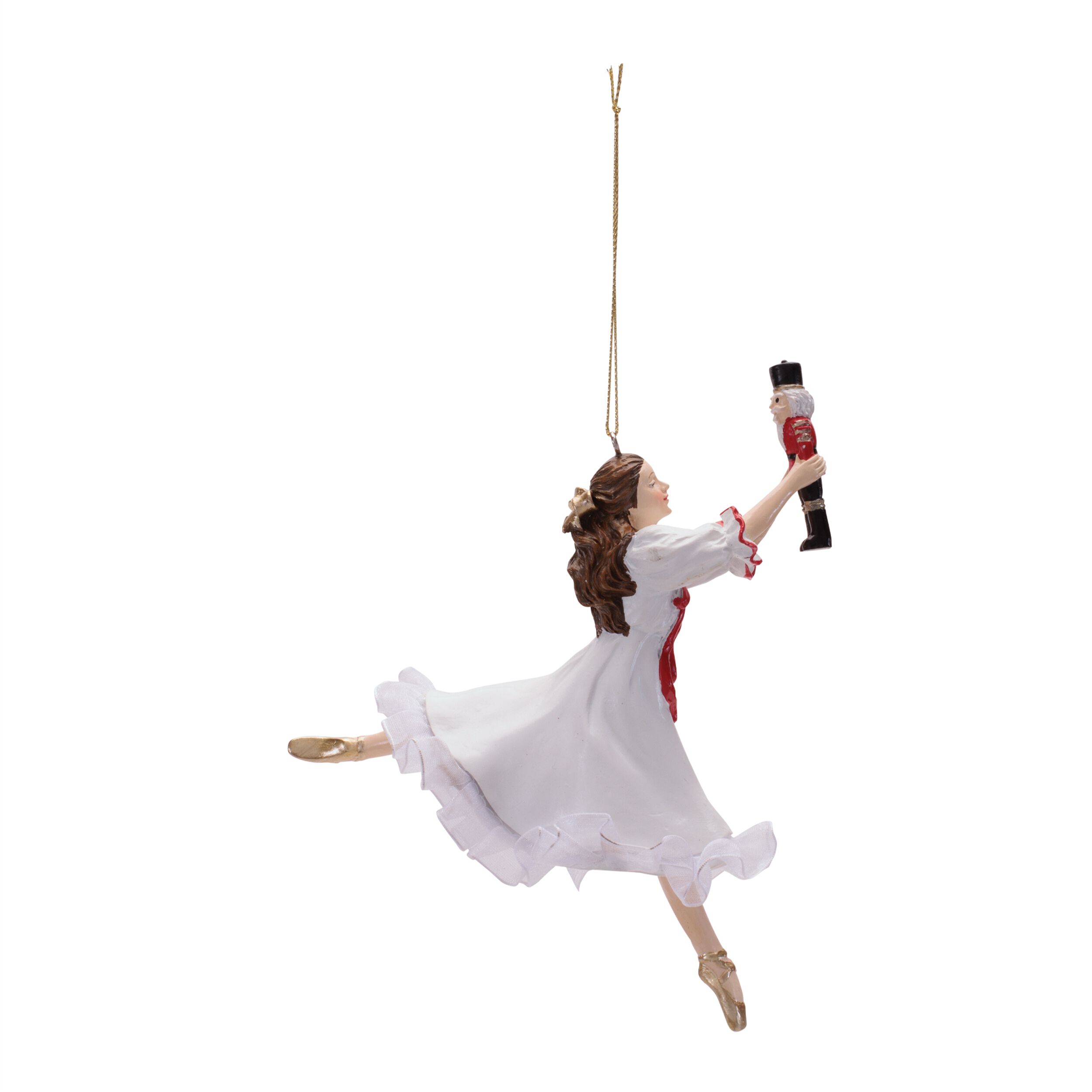 Ballerina and Nutcracker Ornament (Set of 4), WHITE BROWN RED, alternate image number 3