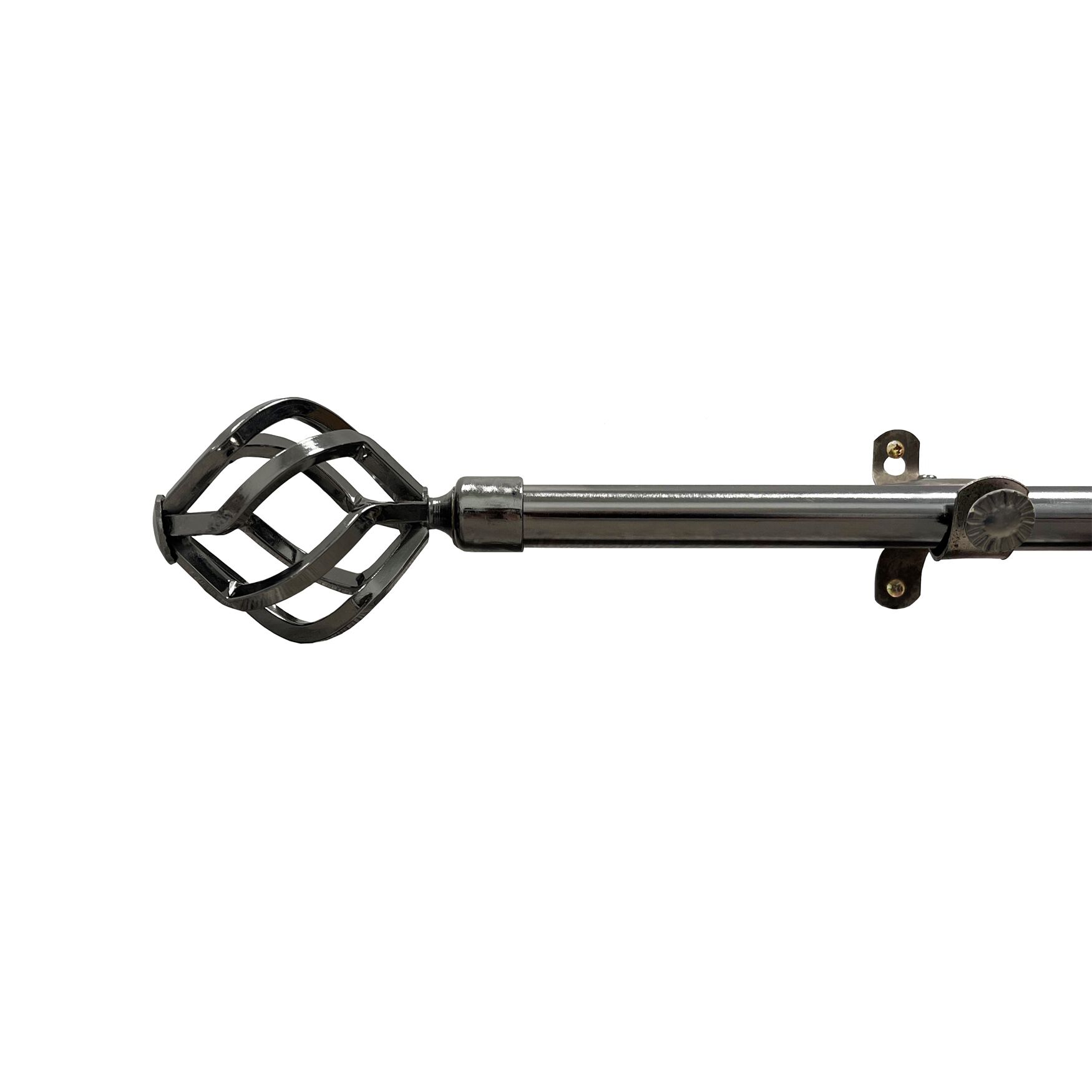 Carerra Curtain Rod and Finial Set, GUNMETAL, on-hover image number 1