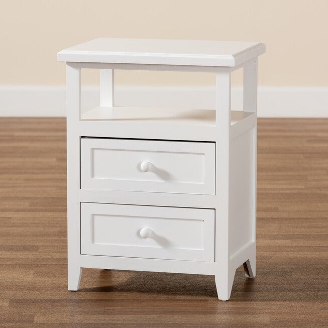 Karsen Modern And Contemporary White Finished Wood 2-Drawer Nightstand, , alternate image number 8