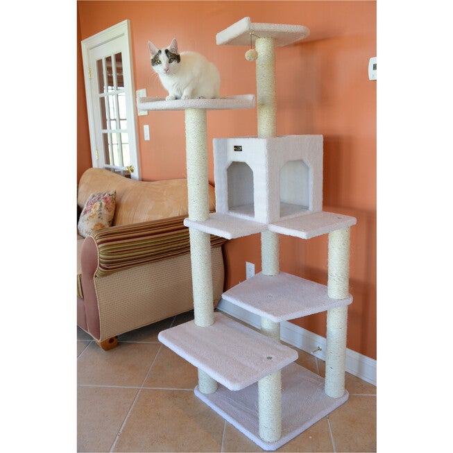 Real Wood 68 inches Six Levels Cat Tree Condo, , alternate image number null