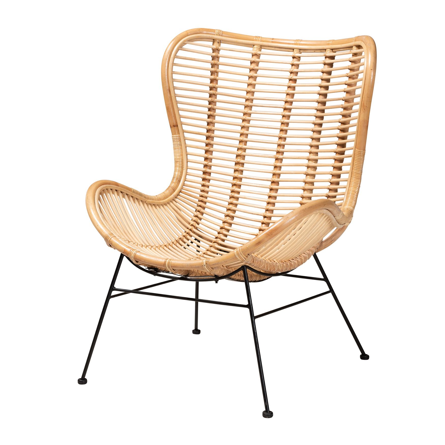 Colorado Modern Bohemian Rattan Accent Chair, NATURAL BROWN, hi-res image number 0