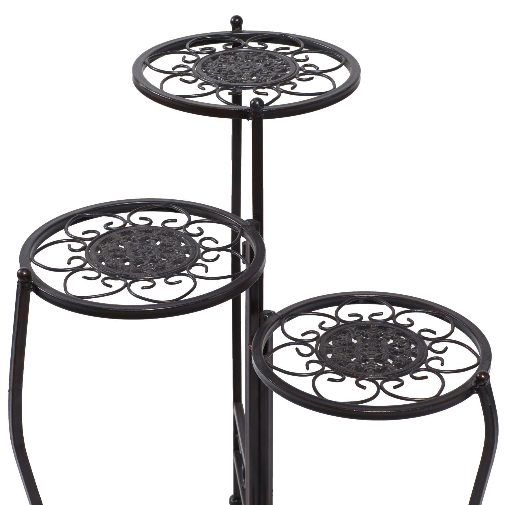 Set Of 3 Brown Metal Traditional Plantstand, , alternate image number 6