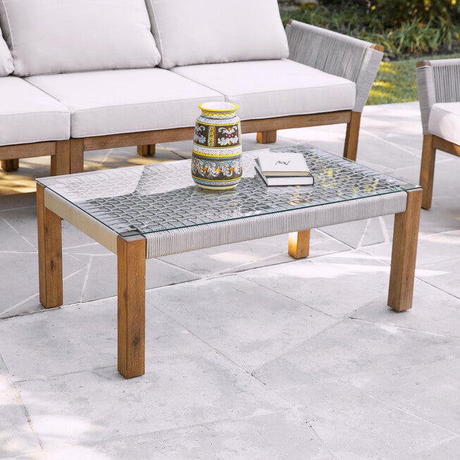Brendina Outdoor Glass-Top Cocktail Table, NATURAL, hi-res image number 0