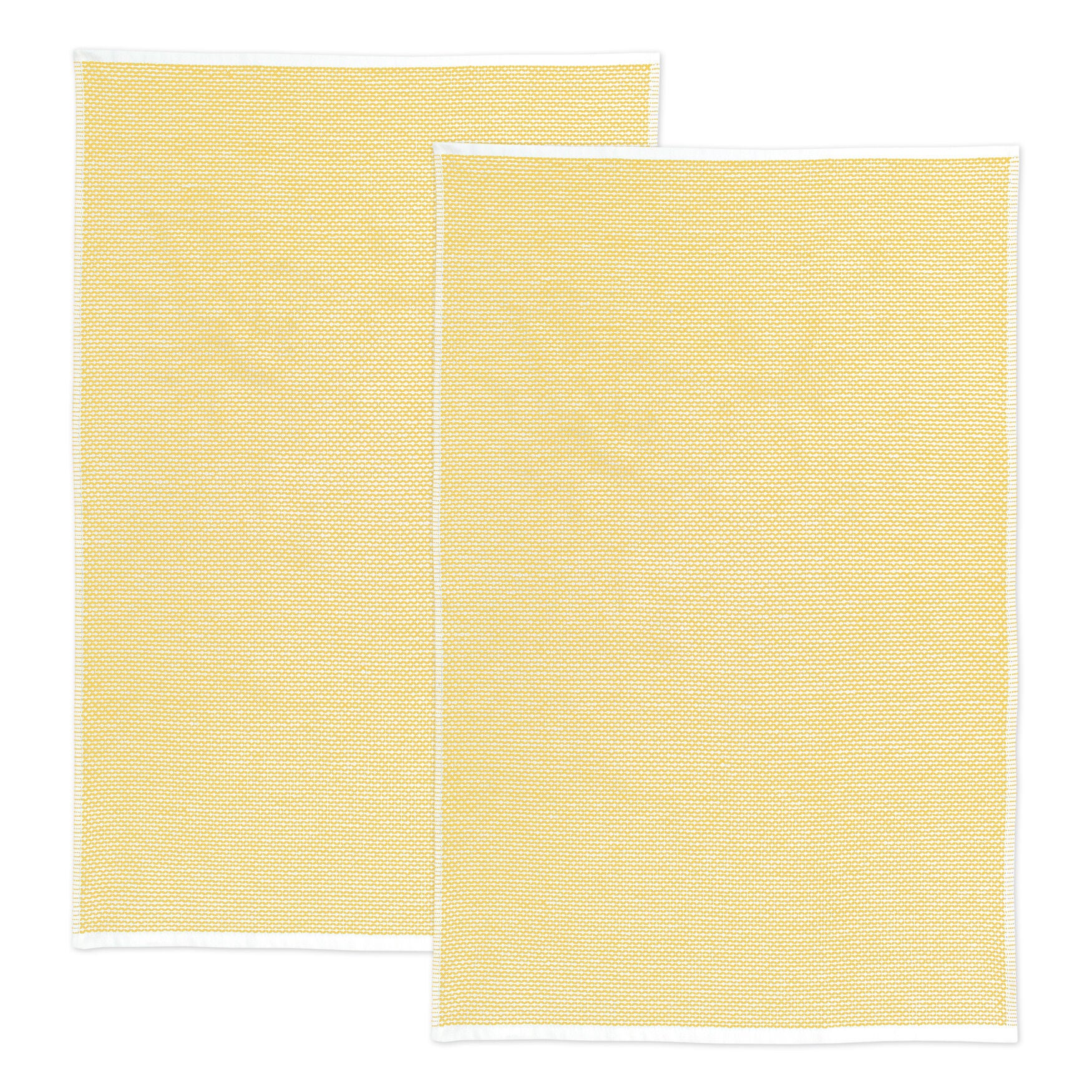 Honeycomb Cotton Terry Kitchen Dish Towel Set 2, YELLOW, hi-res image number 0