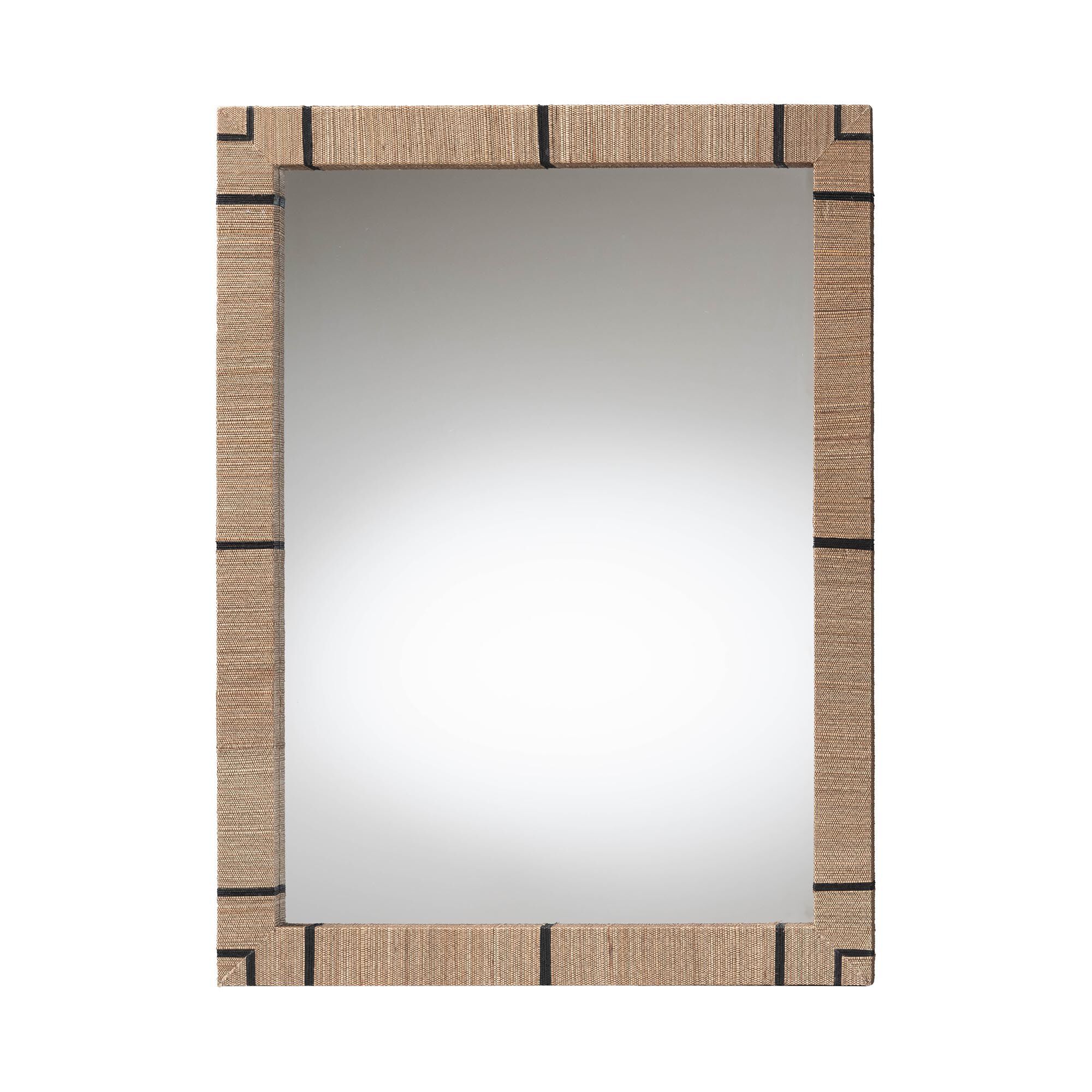 Mirai Bohemian Woven Grasscloth Rectangle Accent Mirror, NATURAL, alternate image number 1
