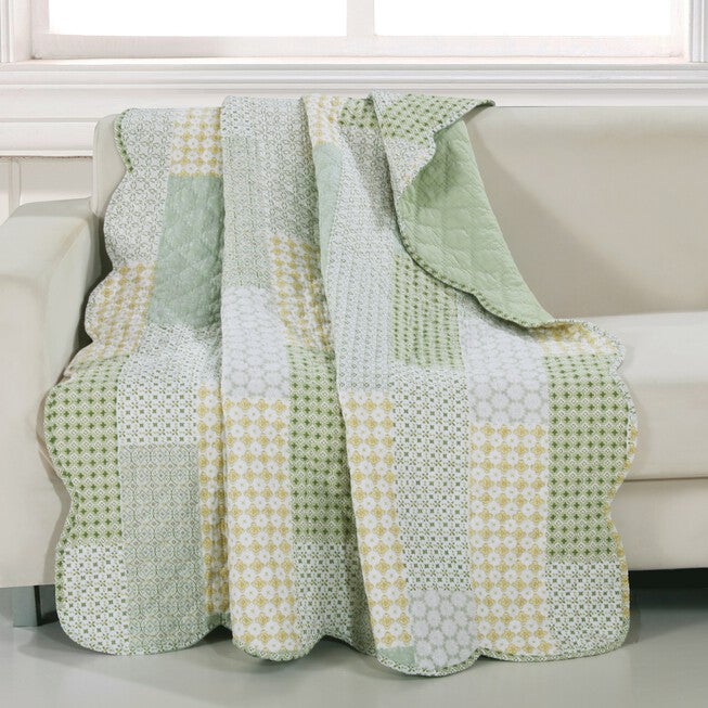 Juniper Quilted Throw Blanket, SAGE, hi-res image number null