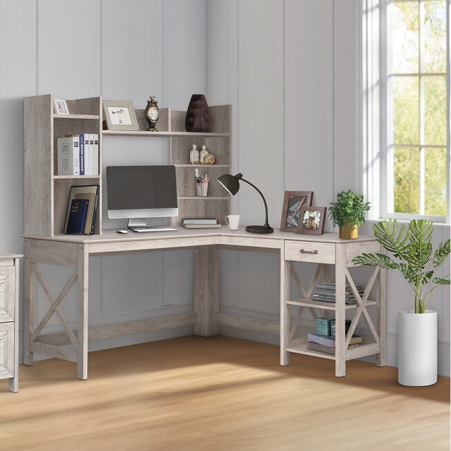 Honduras L-Shape Desk with 1 Drawer and 1 Open Shelf, , alternate image number 5