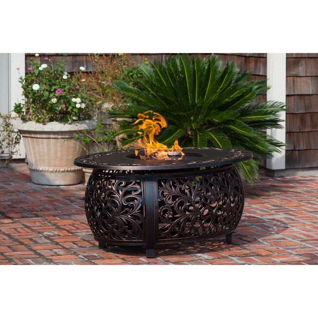 Toulon Oval Cast Aluminum LPG Fire Pit, , on-hover image number null