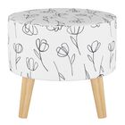 Contoured Tulips Round Ottoman with Splayed Legs, , on-hover image number 1