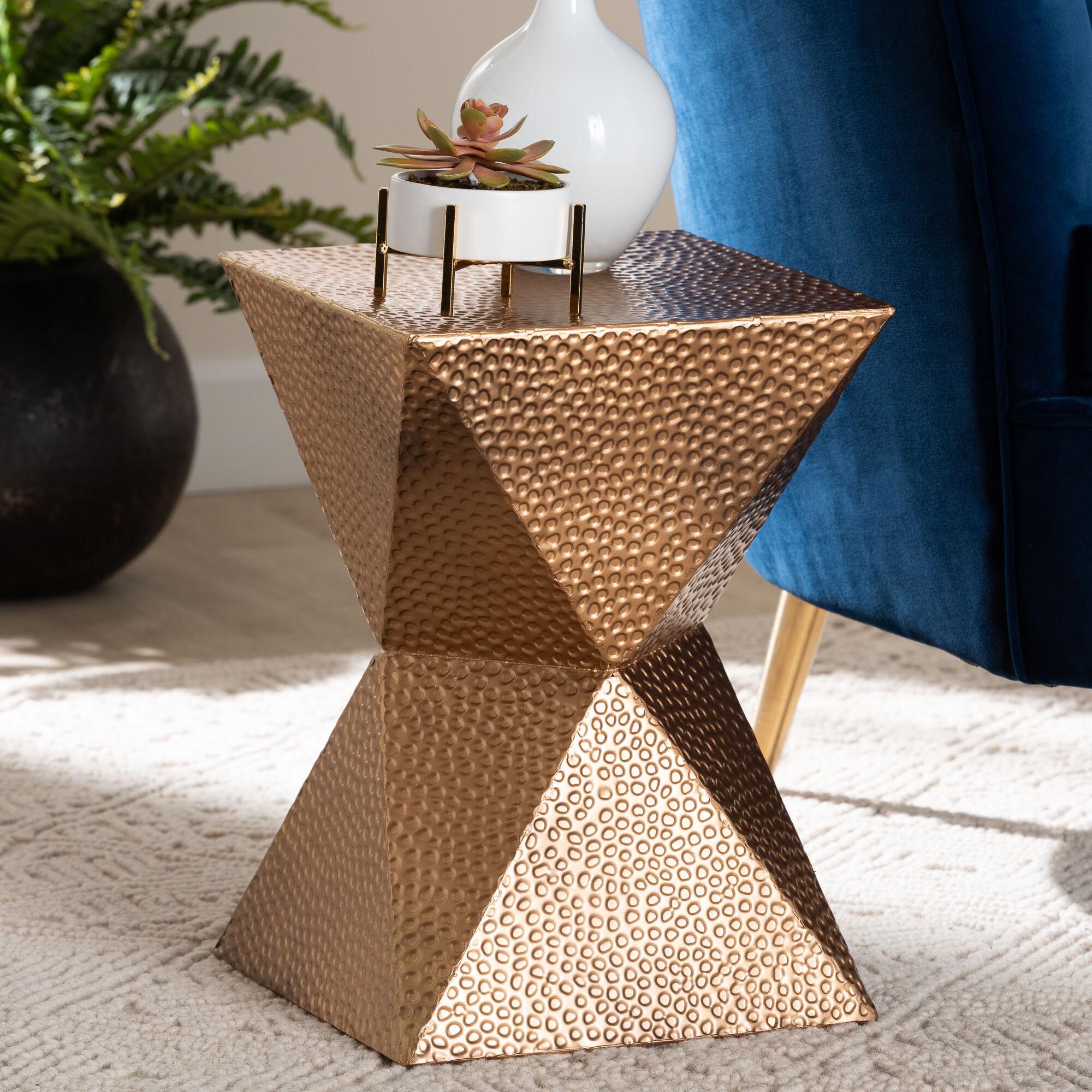 Pacey Textured Metal Accent Table, BRONZE, alternate image number 6