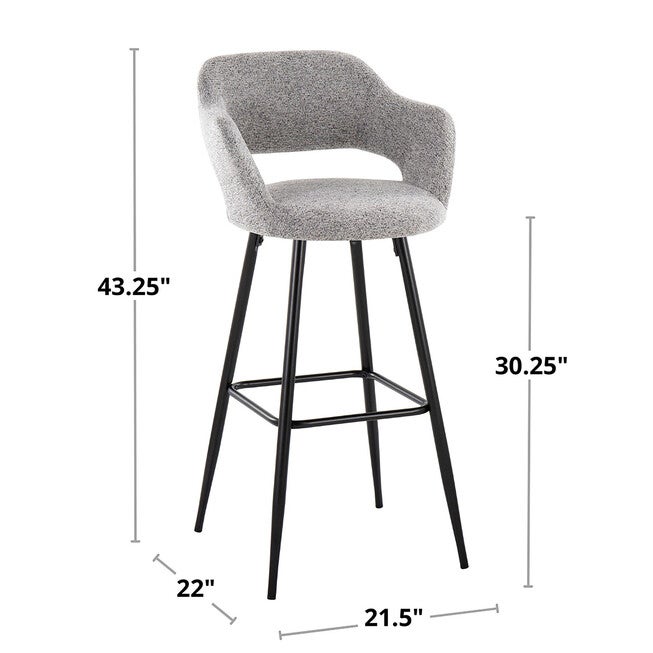 Margarite 30 inches Fixed-Height Barstool - Set Of 2, , alternate image number null