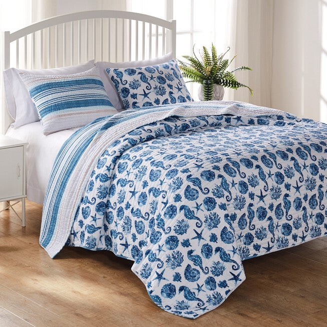 Pebble Beach Quilt And Pillow Sham Set, , on-hover image number null