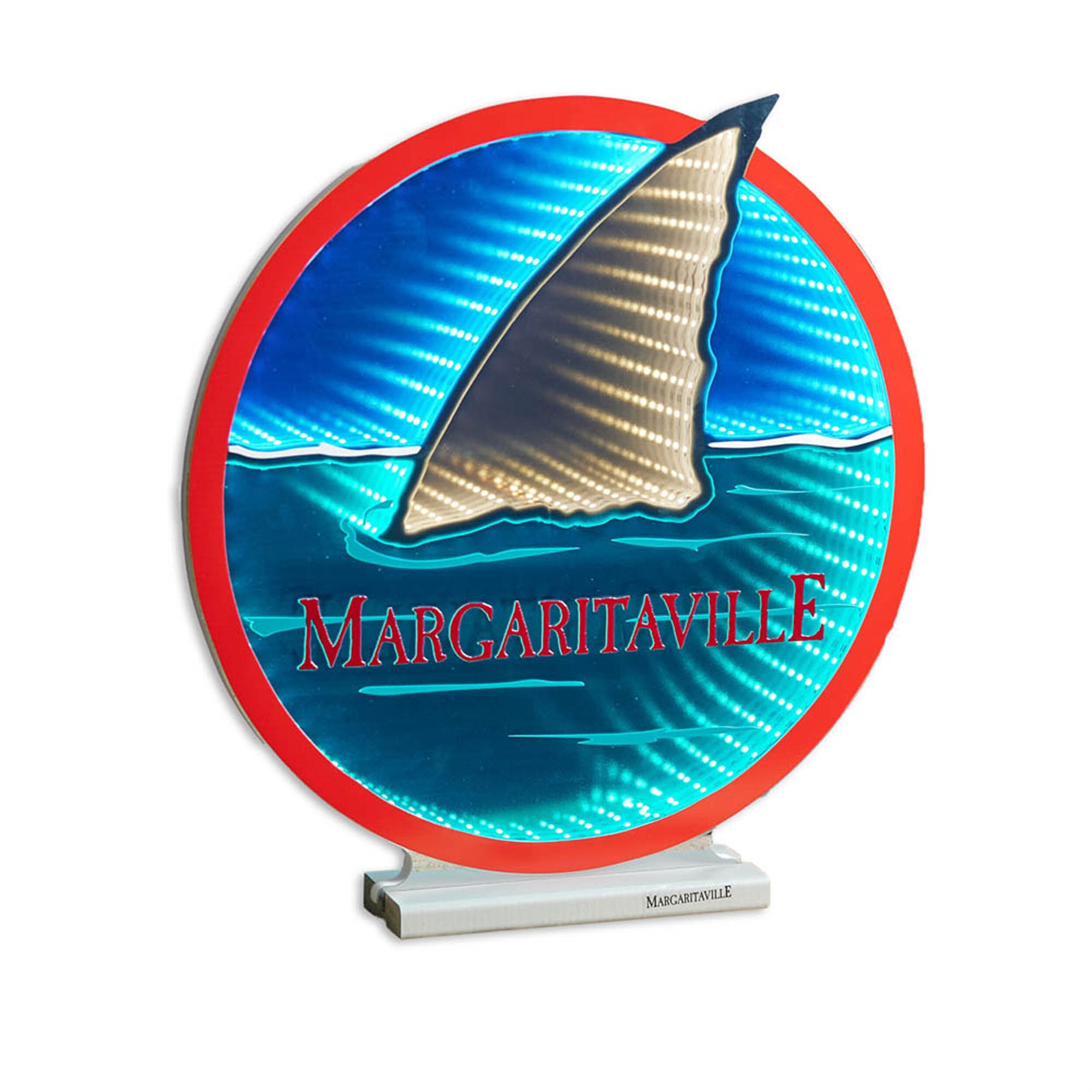 Margaritaville Shark Fin EkkoLight 16 inchesH, BLUE RED, hi-res image number 0
