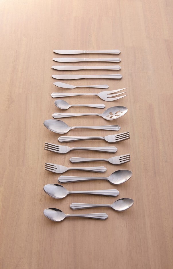 45-Piece Everyday Classic Canberra Flatware Set, STAINLESS STEEL, hi-res image number 0