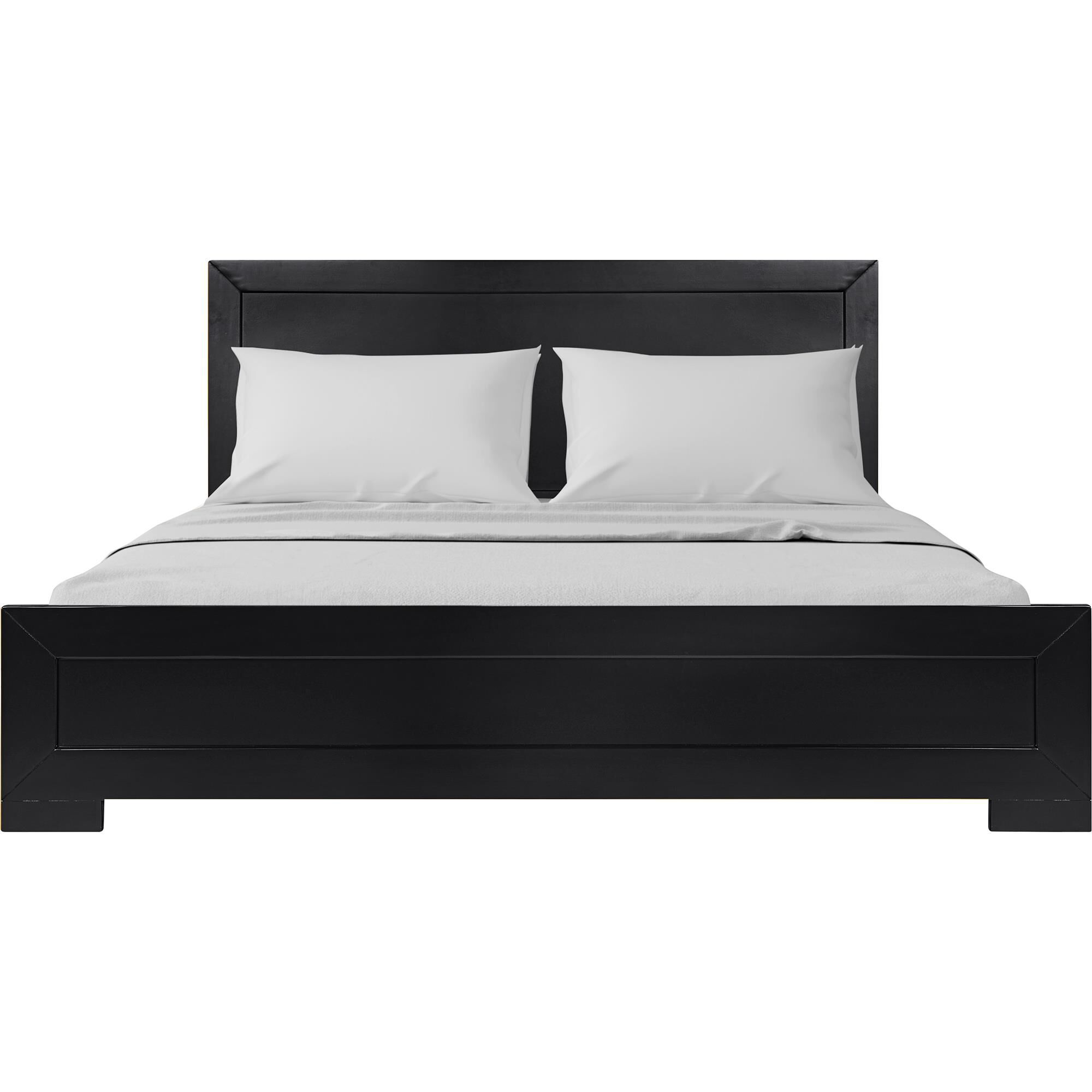 Oxford Platform Bed, Walnut, Twin, BLACK, hi-res image number 0
