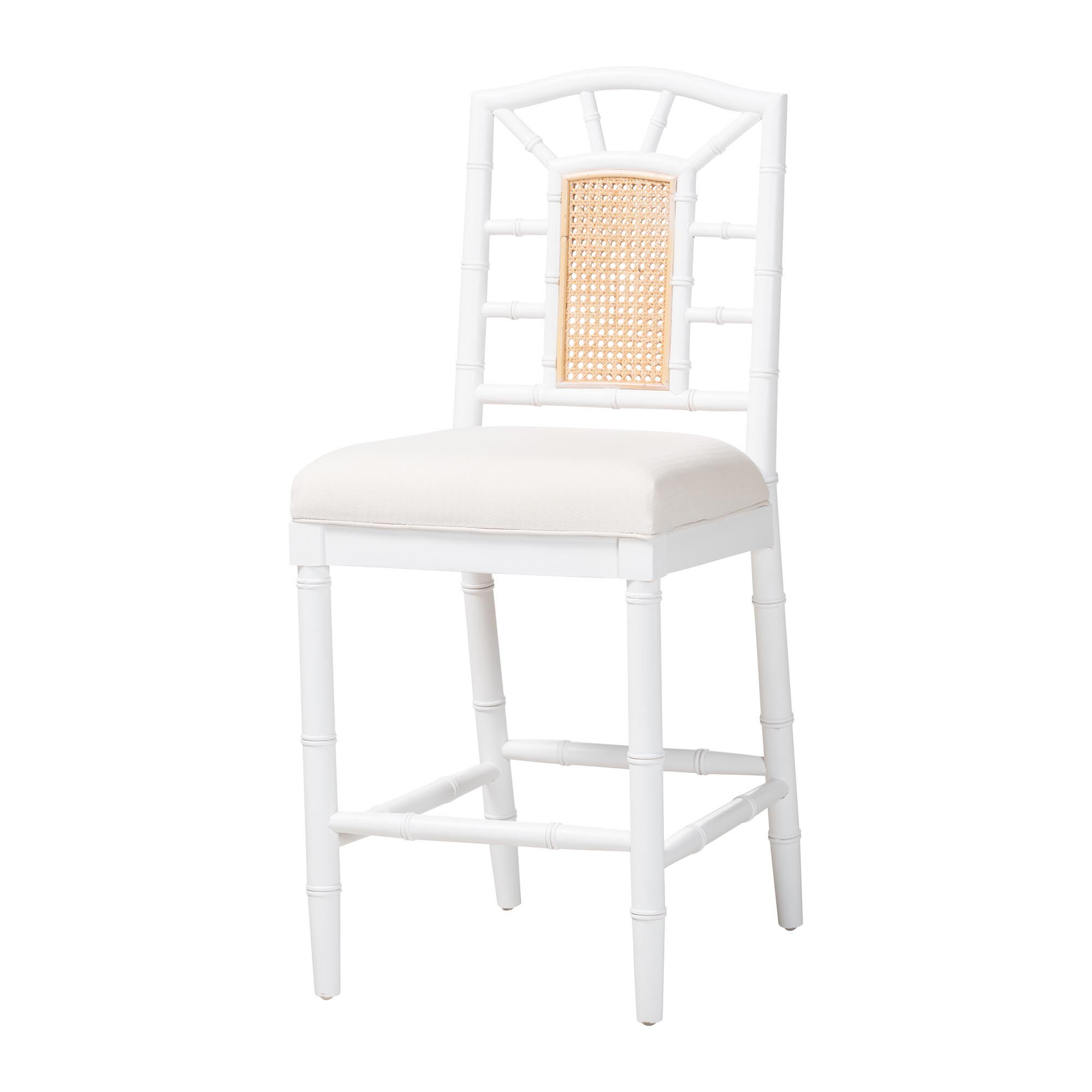 Victor White Counter Stool, WHITE BROWN, alternate image number 1