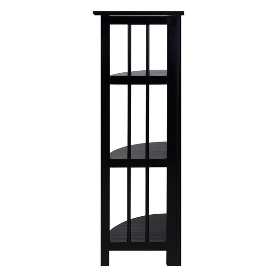 4-Shelf Corner Folding Bookcase-Black, , on-hover image number null