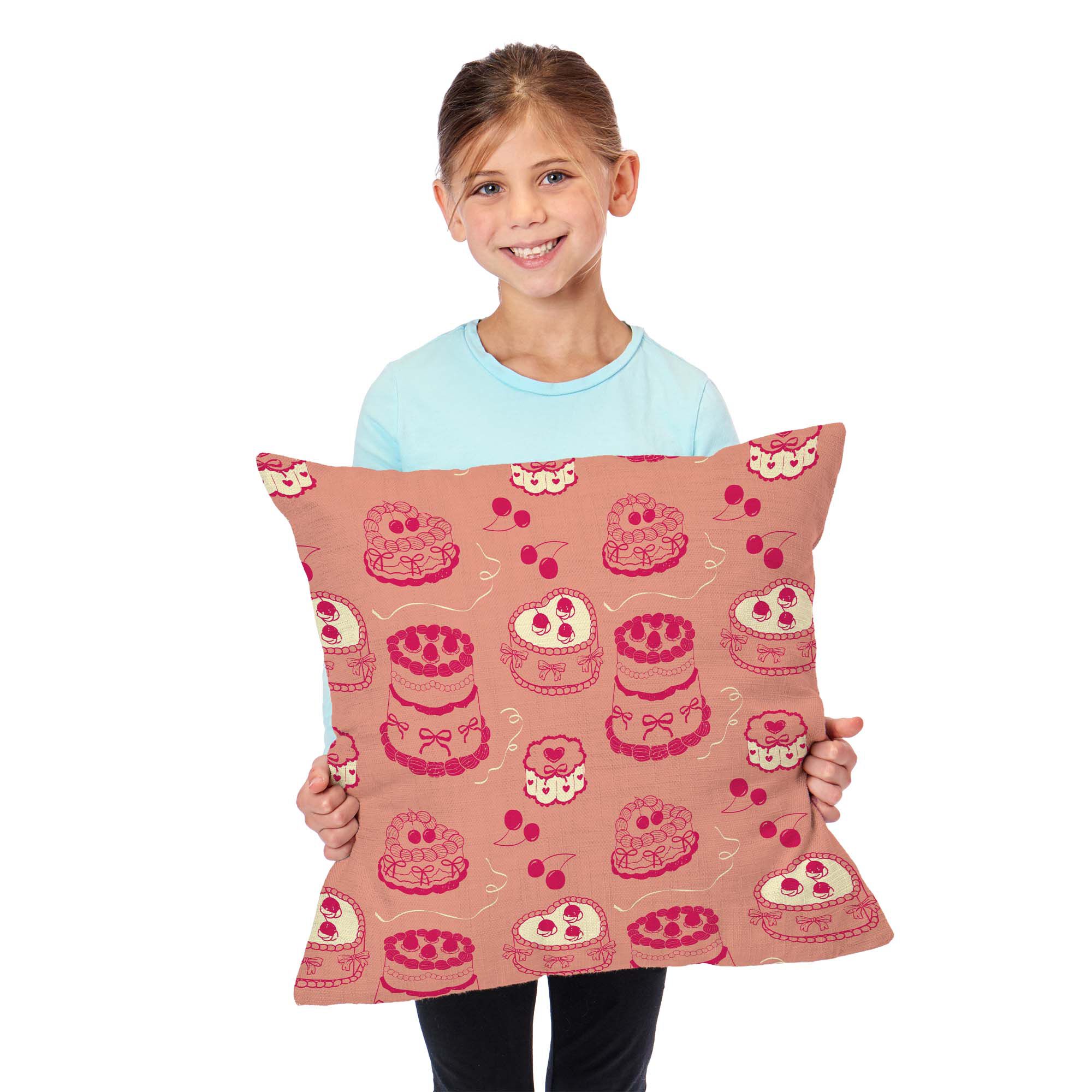 Valentine's Day V-Day Cakes Throw Pillow 18X18 Inches, VDAY CAKES, alternate image number 2