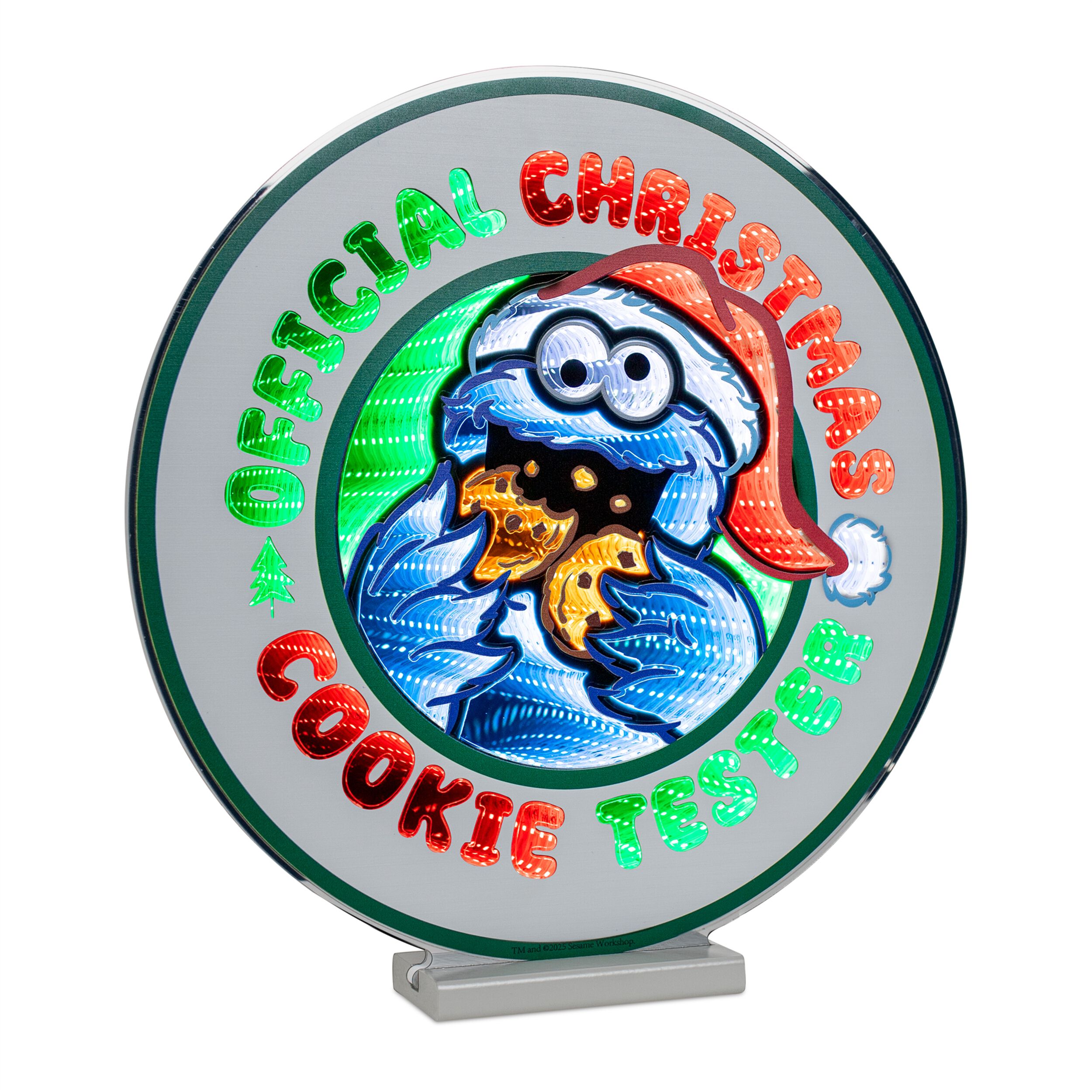 Sesame Street Holiday Cookie Sign Ekkolight 16 inchesH, RED GREEN BLUE, hi-res image number 0