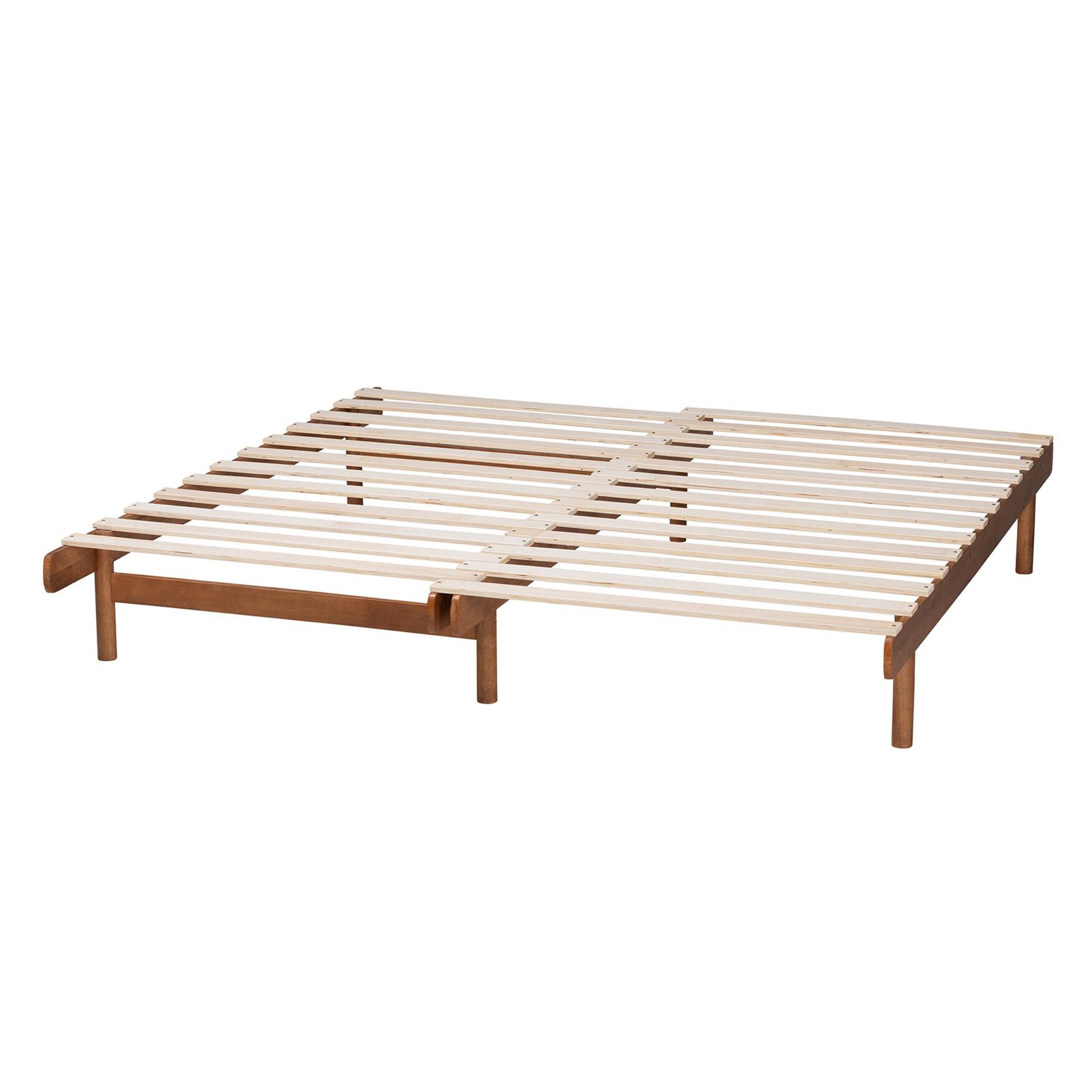 Bolivia Mid-Century Modern Walnut Brown Wood Expandable Twin To King Bed Frame, , alternate image number 5