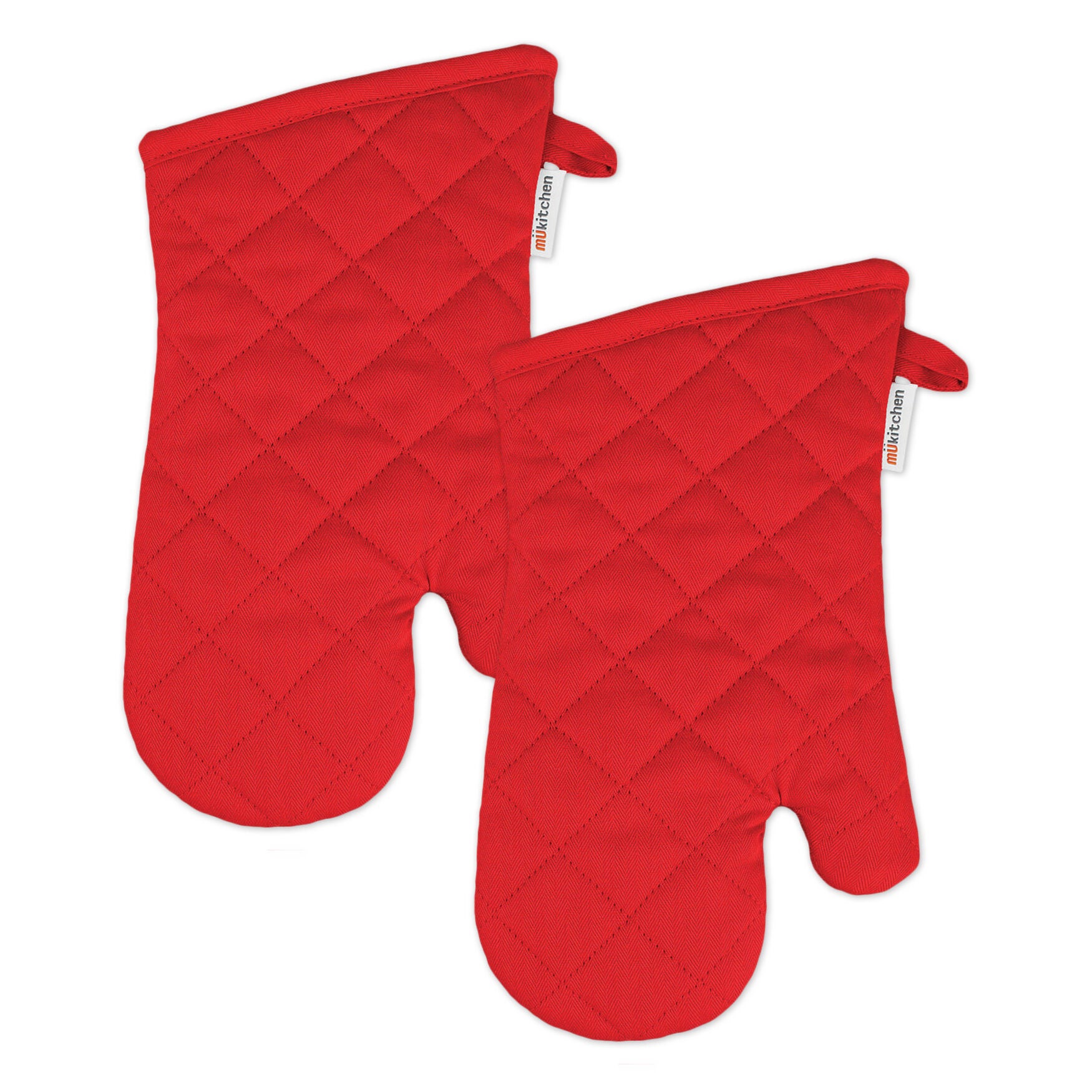Solid Twill Oven Mitt, Set 2, CRIMSON, hi-res image number 0