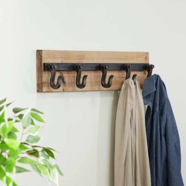 Brown Wood Industrial Wall Hooks Wall Hook, , alternate image number null