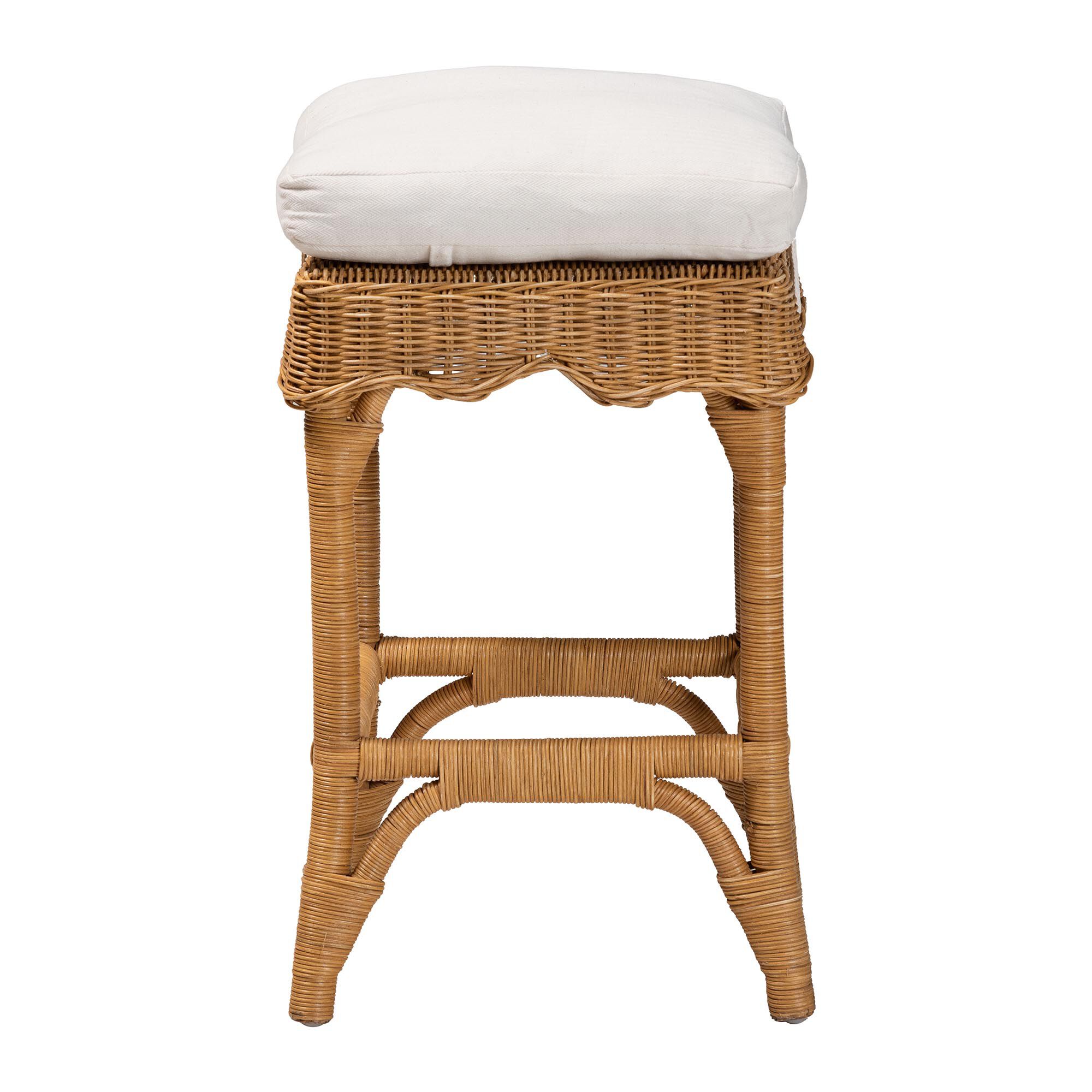 Muy Bohemian Scallop Honey Rattan Counter Stool, HONEY, alternate image number 2