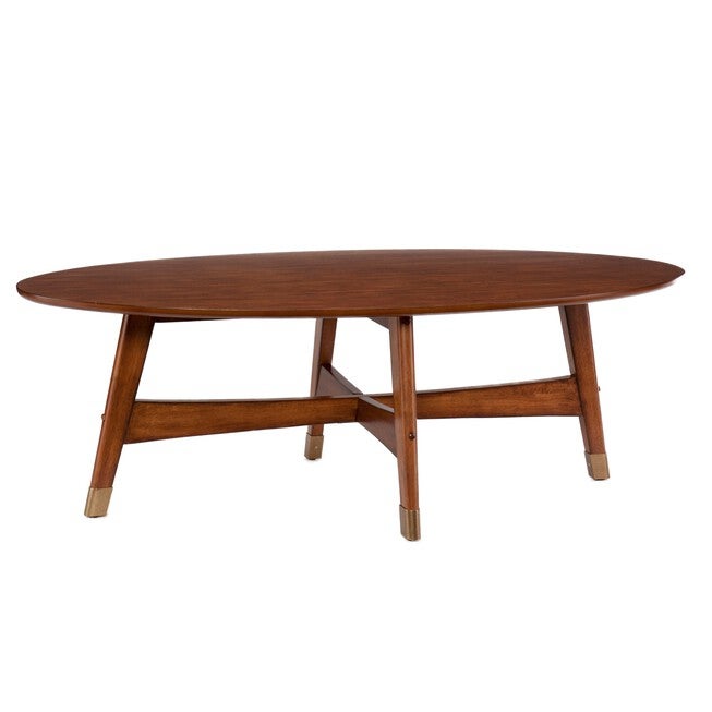 Rhoda Oval Midcentury Modern Coffee Table, , on-hover image number 1