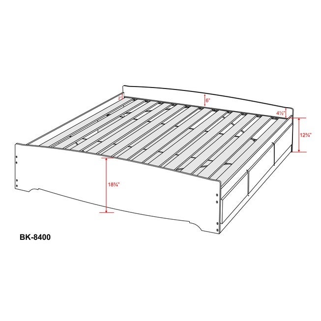 King Mate’s Platform Storage Bed with 6 Drawers, , on-hover image number null