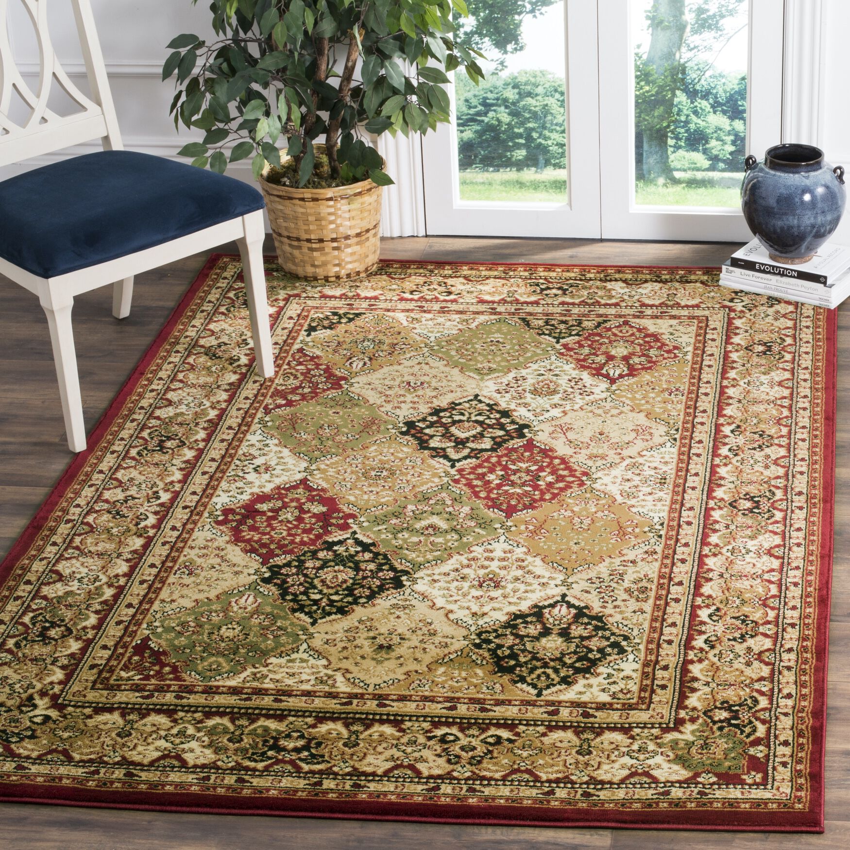 Lyndhurst 221 Multi / Red 8' X 8' Square Square Rug, , on-hover image number 1