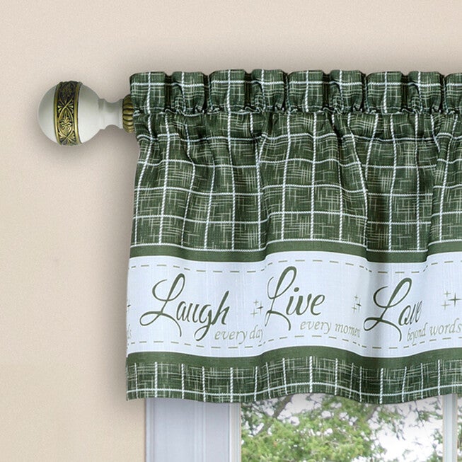 Live, Love, Laugh Window Curtain Tier Pair and Valance Set - 58x36, , alternate image number 6
