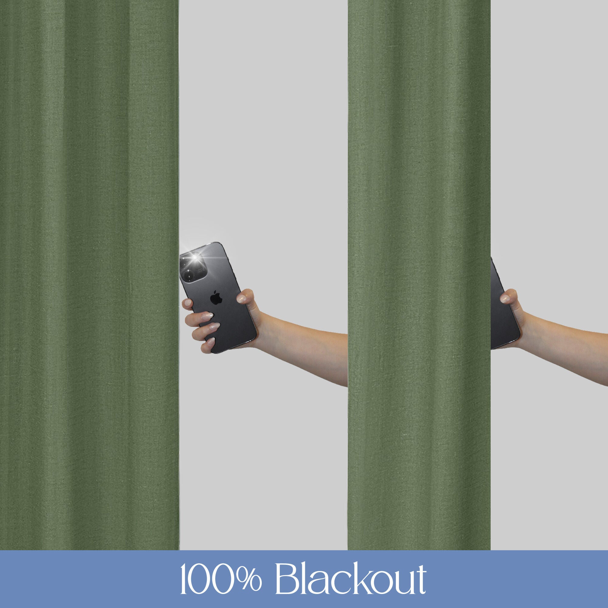Linen Slub 100% Blackout Grommet Pair, OLIVE, alternate image number 4