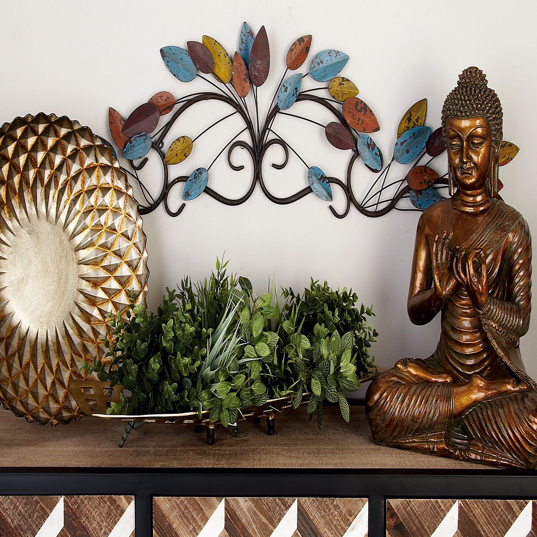 Multi Colored Metal Traditional Floral Wall Decor, , alternate image number 9