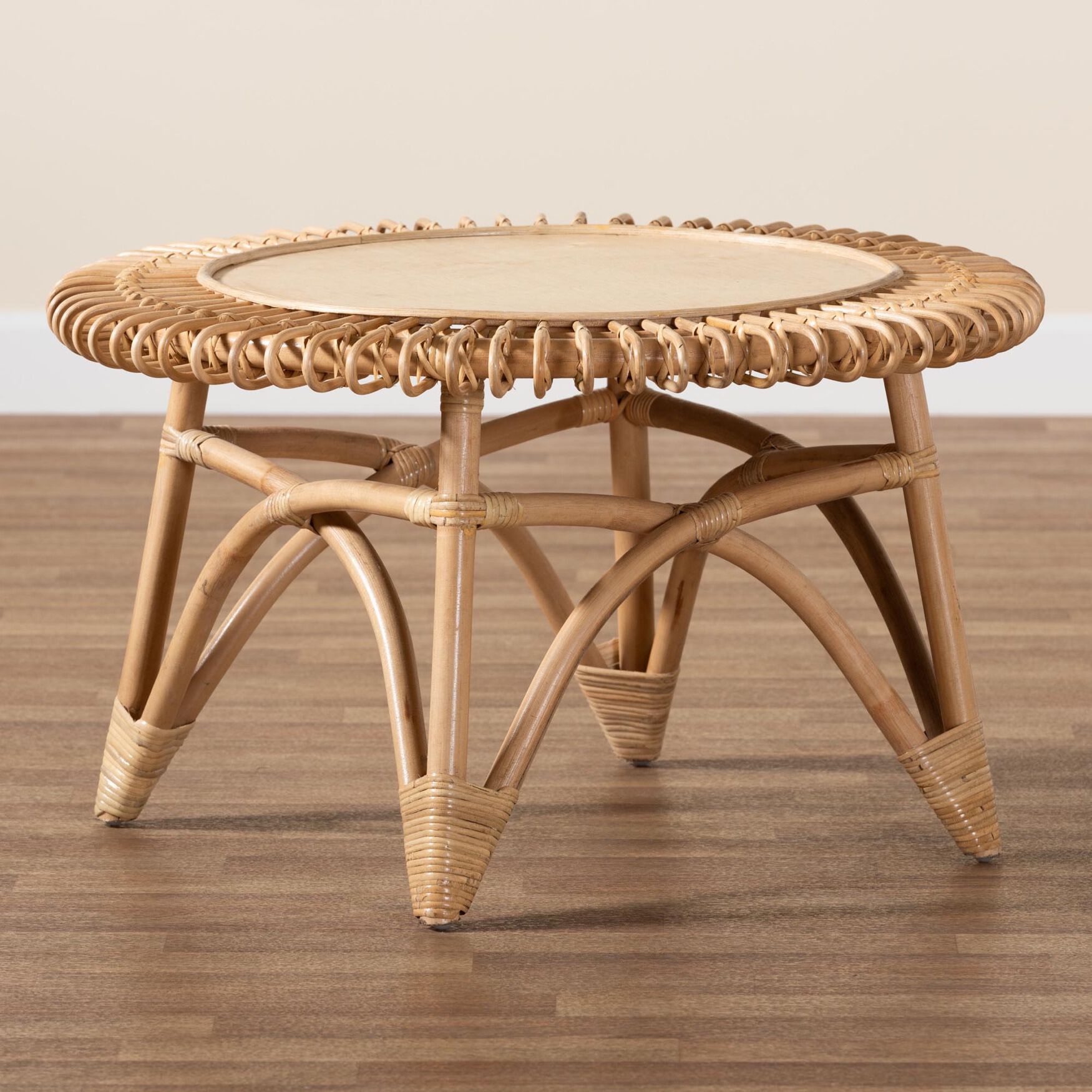 Elani Modern Bohemian Natural Rattan Coffee Table, , alternate image number 6