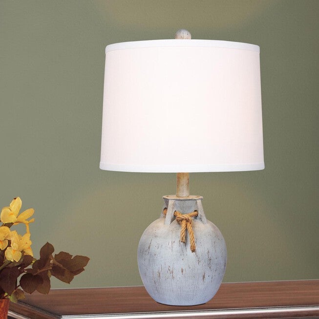 Antique Blue Resin 22 inches Table Lamp, , on-hover image number null