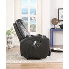 Black rocker recliner with swivel motion reclined side view