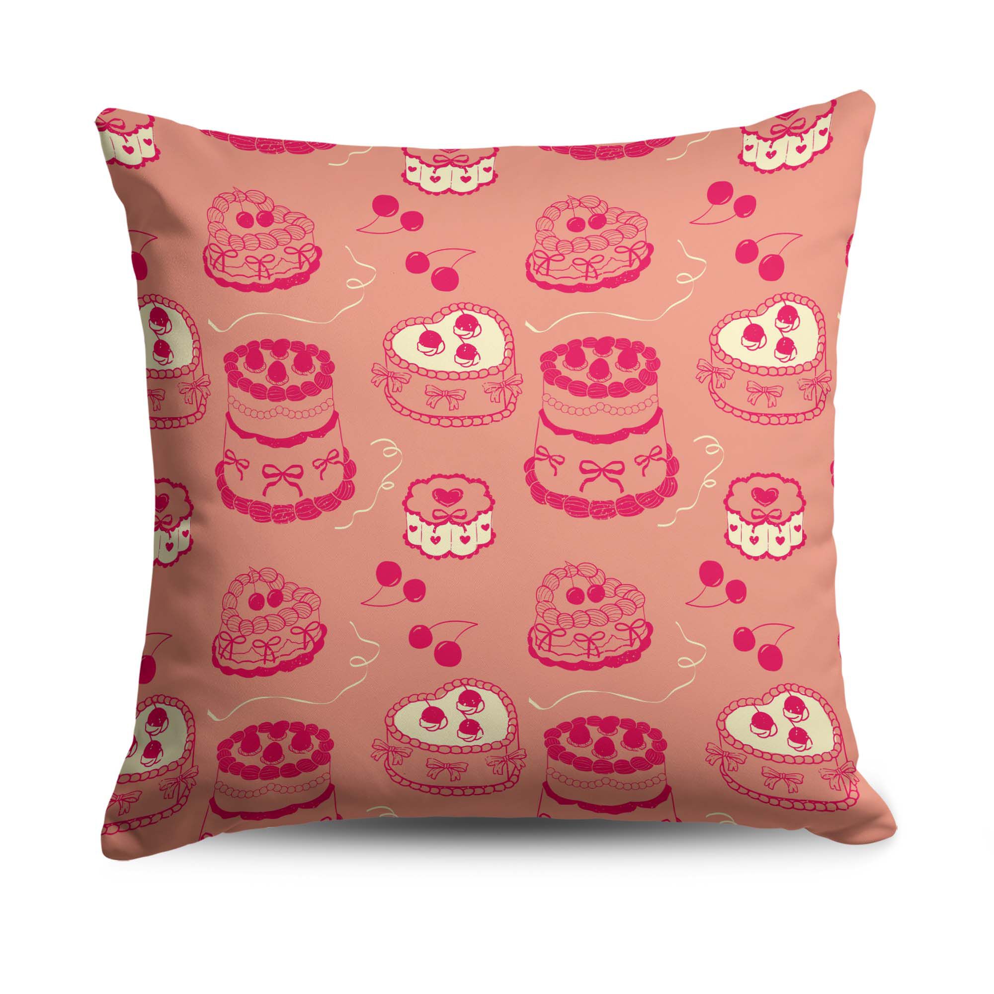 Valentine's Day V-Day Cakes Throw Pillow 18X18 Inches, VDAY CAKES, hi-res image number 0