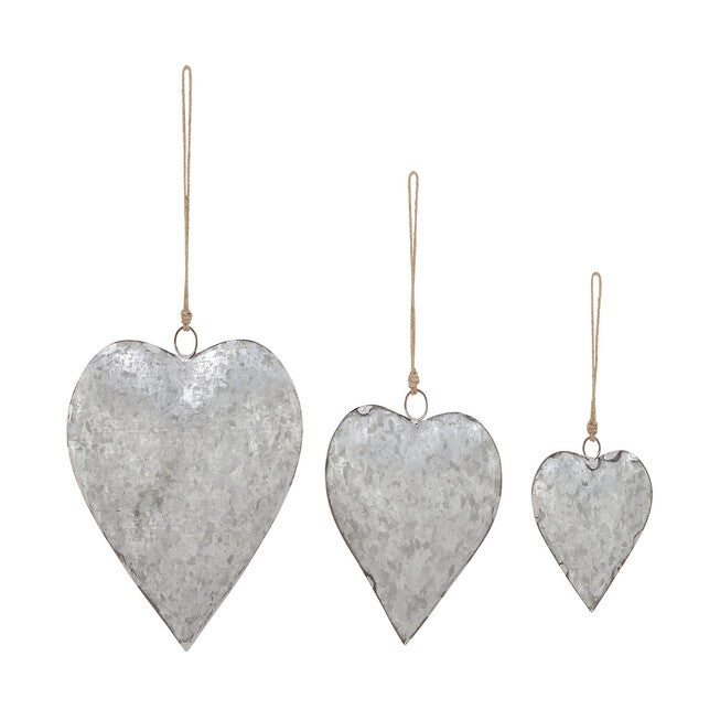 Set Of 3 Grey Metal Rustic Windchime, GREY, hi-res image number 0