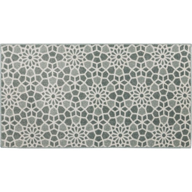 Mosaic Tile Grey Kitchen Rug, GREY, hi-res image number 0