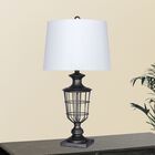 28" Antique Silver Metal Table Lamp, ANTIQUE SILVER, hi-res image number null