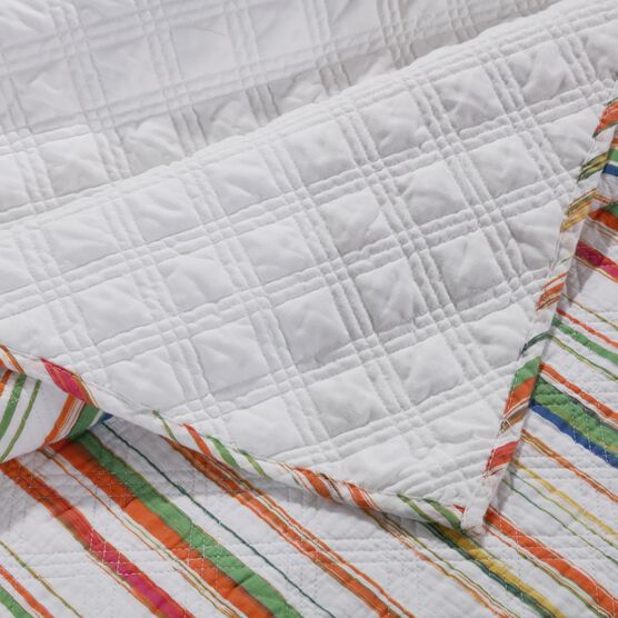 Sunset Stripe Quilted Throw Blanket, , alternate image number null