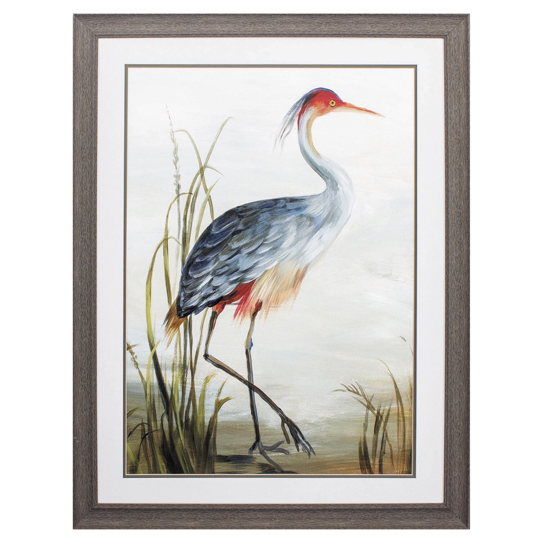 Gray Heron Framed Wall D&eacute;cor, BLUE, hi-res image number 0