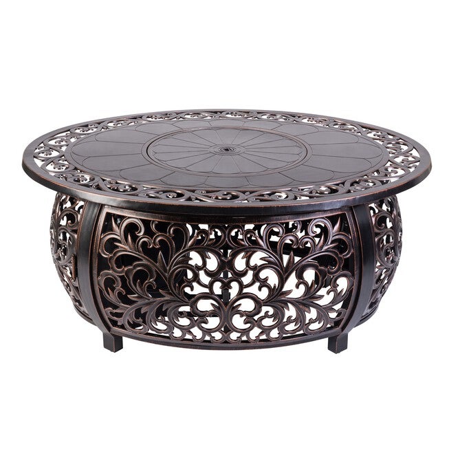 Toulon Oval Cast Aluminum LPG Fire Pit, BRONZE, hi-res image number null