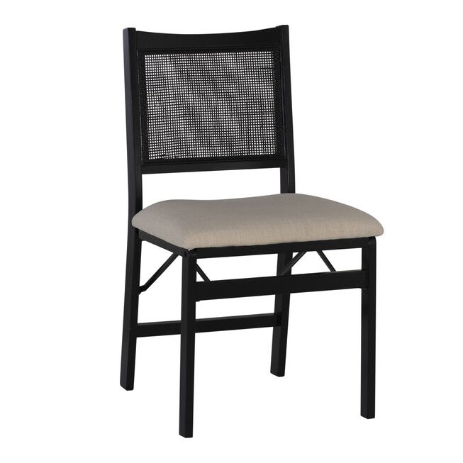 Beaux Cane Back Black Folding Chair Folding Dining Chairs, , alternate image number null