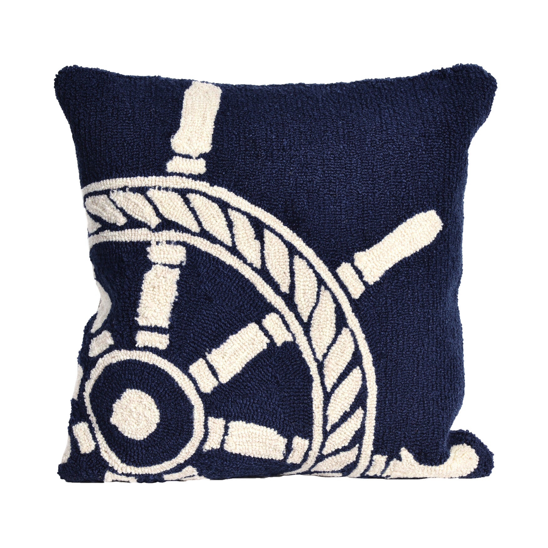 Ship's Wheel Throw Pillow, NAVY, hi-res image number 0