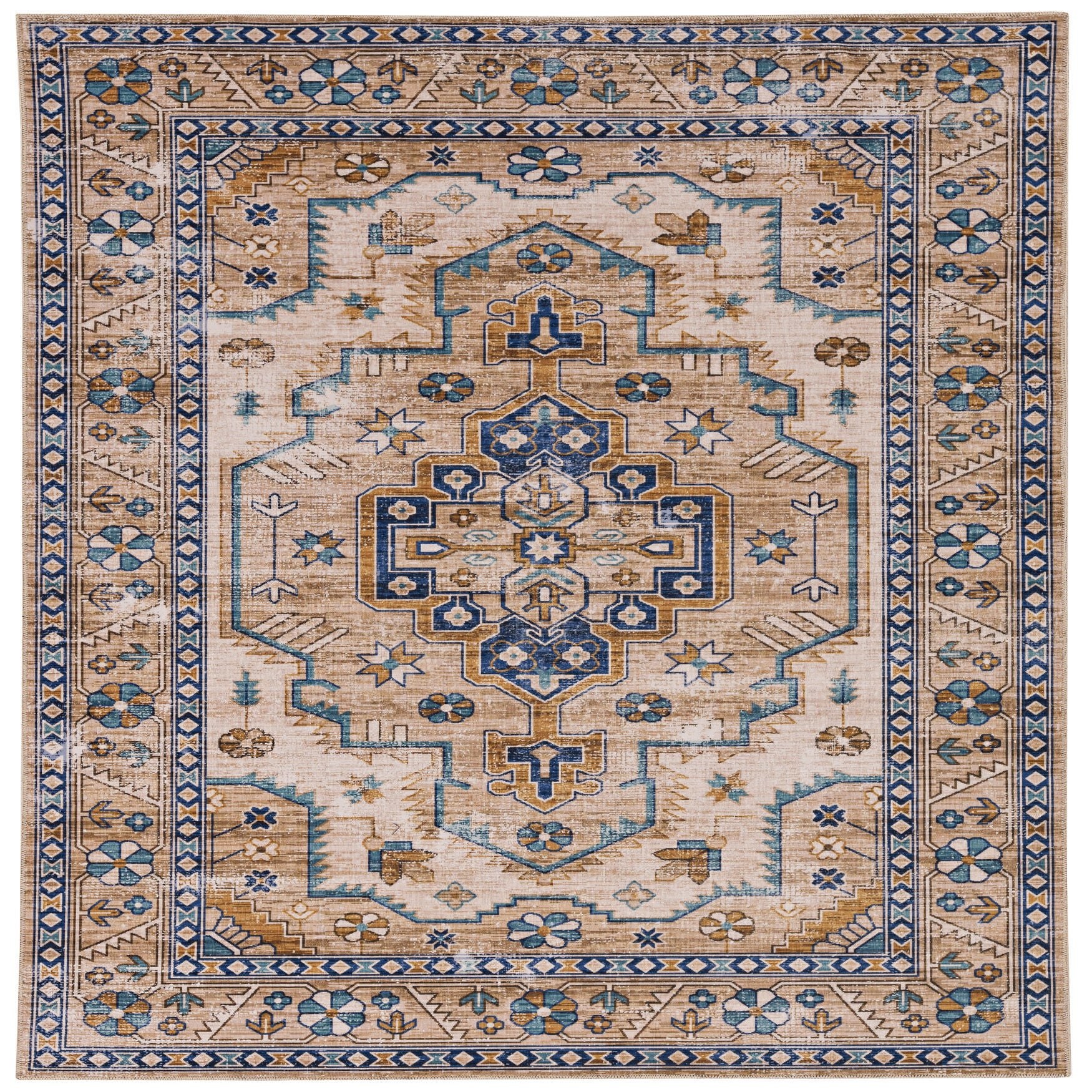 Washable Julian Ivory/Gold Rug, IVORY, hi-res image number 0