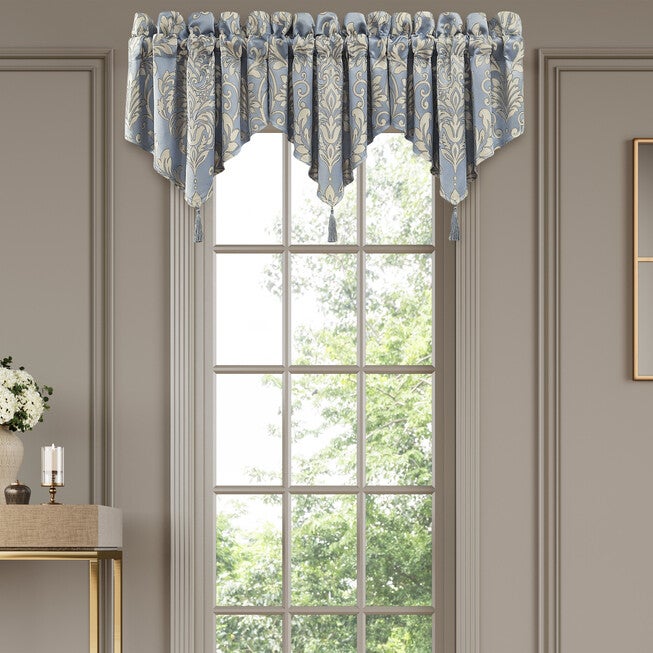 Lorenzo Window Ascot Valance, BLUE, hi-res image number null