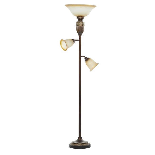 Brown Glass Coastal Floor Lamp, BROWN, hi-res image number 0