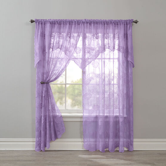 BH Studio Ella Floral Lace Panel with Attached Valance, , on-hover image number null