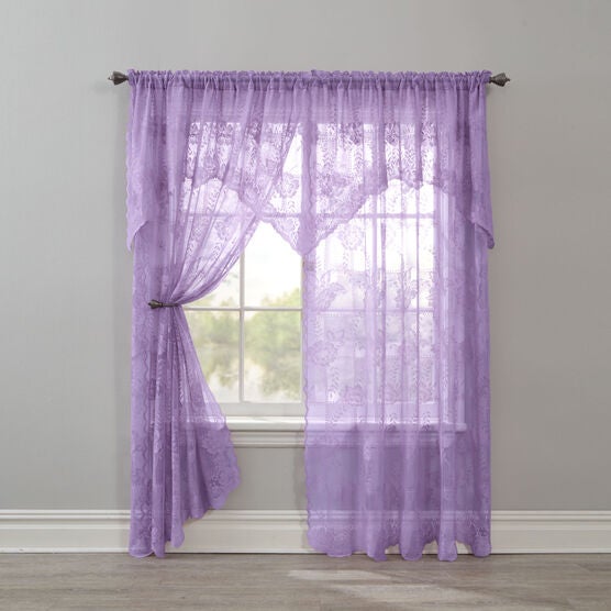 BH Studio Ella Floral Lace Panel with Attached Valance, , on-hover image number null